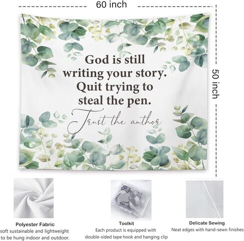 OXW Floral Christian Tapestry Wall Hanging, Spiritual Decor, Christian Scripture Wall Art Decor, Bible Verses Wall Decor for Prayer Room Church Bedroom, God is Within Her She Will Not Fall, 50×60 inches in Kuwait