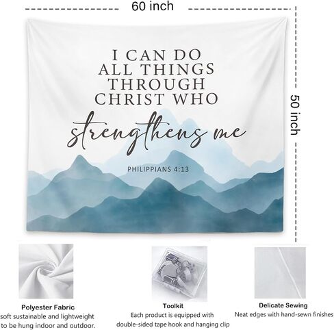 OXW Floral Christian Tapestry Wall Hanging, Spiritual Decor, Christian Scripture Wall Art Decor, Bible Verses Wall Decor for Prayer Room Church Bedroom, God is Within Her She Will Not Fall, 50×60 inches in Saudi Arabia