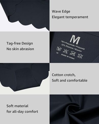 High Waisted Seamless Underwear for Women Full Coverage No-Show Bikini Wave Edge Panties in Saudi Arabia