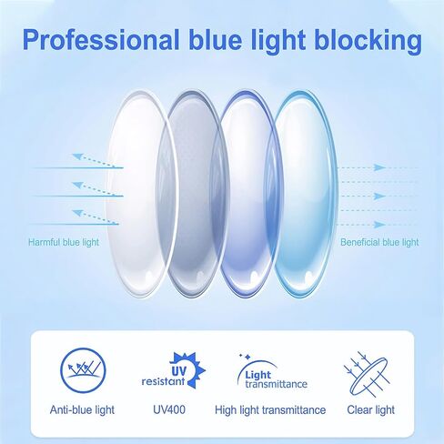Gaming Glasses Women Men - UV400 Protection Blue Light Blocking Glasses for Eye Strain in Saudi Arabia