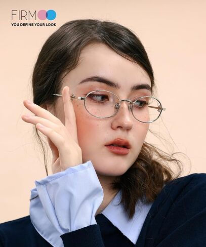 Firmoo Oval Blue Light Blocking Glasses Anti Eyestrain Bluelight Glasses for Woman, Computer Gaming Eyeglasses Bow164 in Saudi Arabia