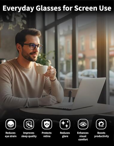 نظارات Xenvue Blue Light Blocking للرجال - ممتازة + نظارات كمبيوتر وشاشة أنيقة، تقلل من إجهاد العين in Saudi Arabia