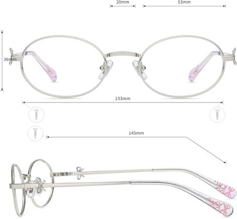 Firmoo Oval Blue Light Blocking Glasses Anti Eyestrain Bluelight Glasses for Woman, Computer Gaming Eyeglasses Bow164 in Saudi Arabia