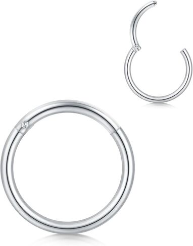 AVYRING 16 جرام 18 جرام 20 جرام 316L حلقات أنف مضادة للحساسية من الفولاذ الجراحي الفضي والذهبي والأطواق الأنفية حلقة حاجز مفصلية نقرات حلزونية غضروفية بدون خياطة أقراط قوقعة للنساء والرجال 6 مم 7 مم 8 مم in Kuwait