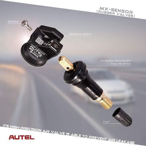 Autel MX-Sensor - مستشعر TPMS قابل للبرمجة (315 ميجاهرتز + 433 ميجاهرتز) - جذع مطاطي، ضغط للداخل، تغطية مركبة بنسبة 99%، قابل للاستنساخ بنسبة 100%، مبرمج بواسطة TS401 TS601 TS508 TS601 MK808TS ms906tsits600 (الكمية 1) in Saudi Arabia