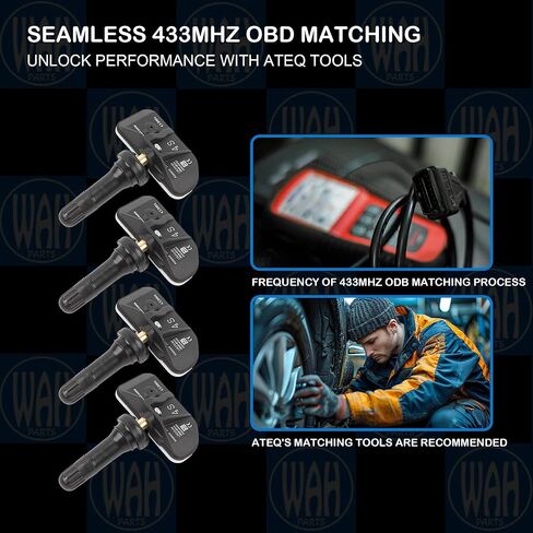 433 MHZ Set of 4 Tire Pressure Monitoring System Sensor Compatible with 2022-2024 Chevrolet Silverado Gmc Sierra Hummer 13533166 13542523 TPMS Sensor in Saudi Arabia