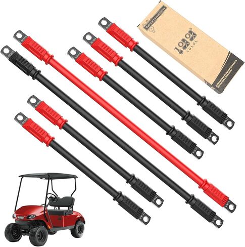 Golf Cart Battery Cables 4 Gauge for 36v & 48v EZGO TXT 1994-UP, AC/DC Wire Welding Battery Pure Copper Flexible Cable with Heavy Duty Terminal Connector in Kuwait