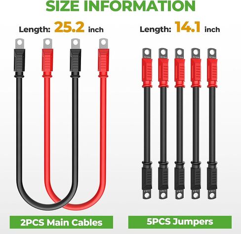 Golf Cart Battery Cables 4 Gauge for 36v & 48v EZGO TXT 1994-UP, AC/DC Wire Welding Battery Pure Copper Flexible Cable with Heavy Duty Terminal Connector in Kuwait