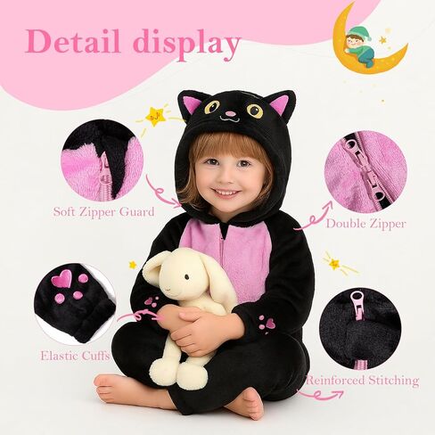 LiuSuper Unisex-Baby Animal Onesie Flannel Hooded Romper for Infants Toddlers 0-4T Halloween Winter Jumpsuit for Boys Girls in Kuwait