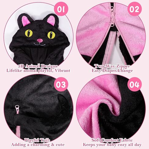 LiuSuper Unisex-Baby Animal Onesie Flannel Hooded Romper for Infants Toddlers 0-4T Halloween Winter Jumpsuit for Boys Girls in Kuwait