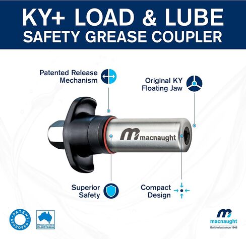 Macnaught KYPlusXL Safety Locking Grease Coupler - Smallest Diameter Bore on Market - 2 Year Warranty… in Saudi Arabia