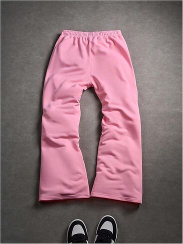 WDIRARA Men's Flared Sweatpants Y2k Letter Graphic Drawstring Track Pants Streetwear in Saudi Arabia