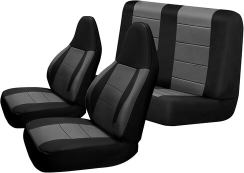 SAPUBK Custom-Fit Seat Covers Replace for 1997-2002 Wrangler TJ, Front and Rear Knitted Fabric Composite Soft Foam Lining Airmesh Breathable TJ Seat Cover Cushion in Saudi Arabia