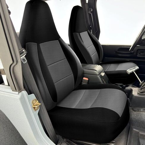 SAPUBK Custom-Fit Seat Covers Replace for 1997-2002 Wrangler TJ, Front and Rear Knitted Fabric Composite Soft Foam Lining Airmesh Breathable TJ Seat Cover Cushion in Saudi Arabia