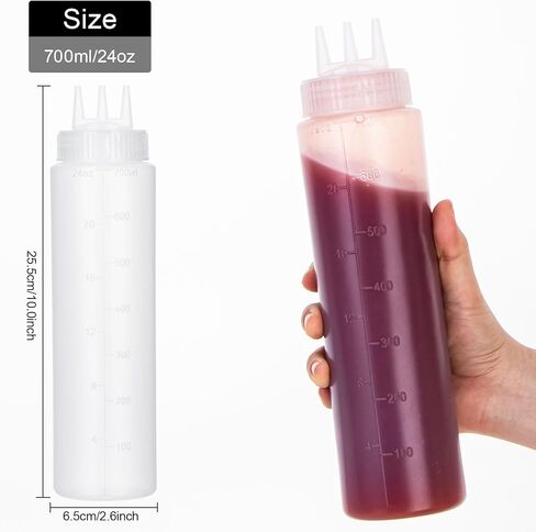 زجاجة ضغط 3 فتحات، قطعتان من زجاجات الصلصة، زجاجات كاتشب، موزعات صلصة الطماطم للكاتشب، صلصة الشواء، ورشة عمل فنية للفطائر مع قمعين، 10 أونصة 300 مل in Kuwait