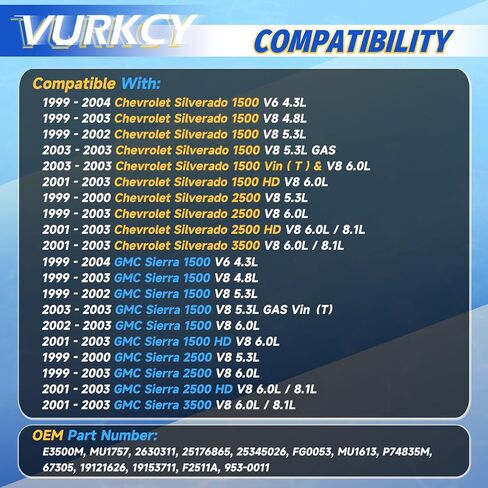 مجموعة وحدة مضخة الوقود الكهربائية متوافقة مع 99-04 Chevy Silverado & GMC Sierra 1500/2500/ 3500، 01-03 Chevy Silverado & GMC Sierra 1500 2500 HD، 4.3L 4.8L 5.3L 6.0L 8.1L، استبدل E3500M in Saudi Arabia