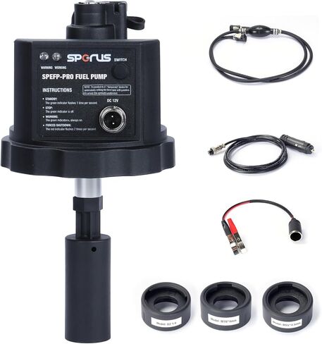 12V DC Gasoline Fuel Pump for Generators - High-Efficiency Automatic Electric Transfer Pump, Universal Fit with 3 Adapters, Unattended Operation (SPEFP-PRO) in Saudi Arabia