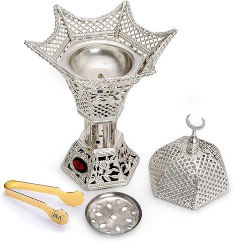 مبخرة البخور الكهربائية AM Regulator - مبخرة عود قابلة للتعديل لدرجة الحرارة ومؤقت للبخور واللبان والراتنج - تصميم آمن خالٍ من الفحم للاستخدام في المنزل والمكتب والمنتجعات الصحية والصلاة (ذهبي) in Kuwait