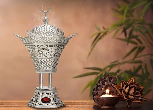 مبخرة البخور الكهربائية AM Regulator - مبخرة عود قابلة للتعديل لدرجة الحرارة ومؤقت للبخور واللبان والراتنج - تصميم آمن خالٍ من الفحم للاستخدام في المنزل والمكتب والمنتجعات الصحية والصلاة (ذهبي) in Kuwait