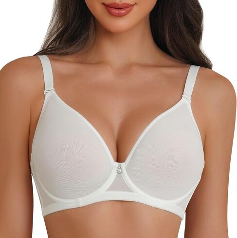 تي شيرت Sheroine نسائي من Underwire بتغطية كاملة داعمة للغطس، حمالة صدر رافعة للأعلى، حمالات صدر مبطنة بشكل خفيف للاستخدام اليومي in Kuwait