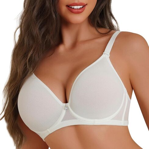 تي شيرت Sheroine نسائي من Underwire بتغطية كاملة داعمة للغطس، حمالة صدر رافعة للأعلى، حمالات صدر مبطنة بشكل خفيف للاستخدام اليومي in Kuwait