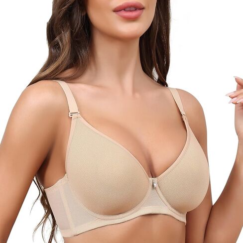 تي شيرت Sheroine نسائي من Underwire بتغطية كاملة داعمة للغطس، حمالة صدر رافعة للأعلى، حمالات صدر مبطنة بشكل خفيف للاستخدام اليومي in Kuwait