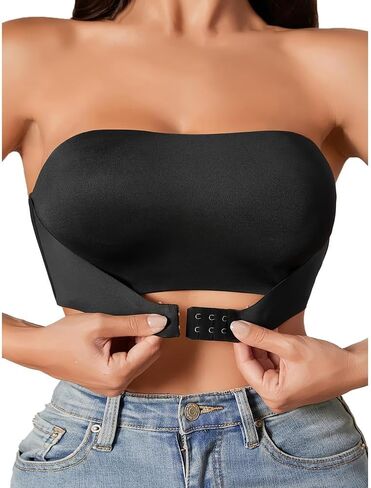 Strapless Bra for Women Non-Slip Silicone Padded Bandeau Bra Wireless Tube Top Bralette in Saudi Arabia