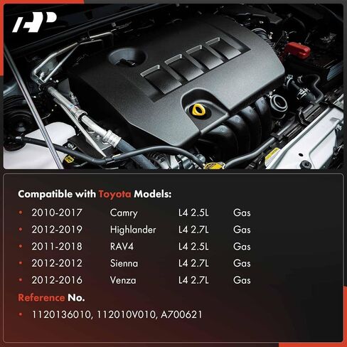 A-Premium Upgraded Aluminum Engine Valve Cover with Gasket and Oil Filler Cap Compatible with Toyota Camry 2010-2017, RAV4 2011-2018, Highlander 2012-2019, Sienna 2012, Venza 2012-2016 in Saudi Arabia