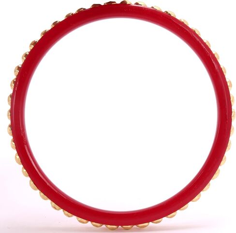 Generic Tollywood Designer Women's Gold Plated Red Matar Pola Bangles Set of 4 Gift For Her Handcrafted Jewelry Indian Bangle Bracelets Kangan in Saudi Arabia