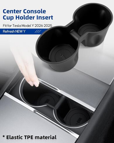 Cup Holder Insert Fit for Tesla Model Y 2025 2026 Refresh New, Center Console Cupholder Fit for 2025-2026 New Model Y Juniper(Launch Series) Accessories in Saudi Arabia