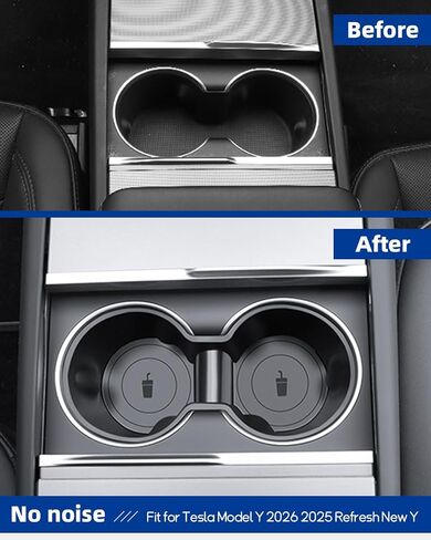 Cup Holder Insert Fit for Tesla Model Y 2025 2026 Refresh New, Center Console Cupholder Fit for 2025-2026 New Model Y Juniper(Launch Series) Accessories in Saudi Arabia