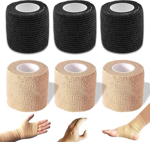 Self Adhesive Bandage & Cohesive Bandages - Medical Wrap & Elastic Bandages for Sports, Wrist, Ankle | Stretch Tape Medical, Wound Wrap,6 Pack 3" x 5 Yards in Saudi Arabia