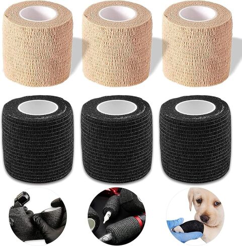 Self Adhesive Bandage & Cohesive Bandages - Medical Wrap & Elastic Bandages for Sports, Wrist, Ankle | Stretch Tape Medical, Wound Wrap,6 Pack 3" x 5 Yards in Saudi Arabia
