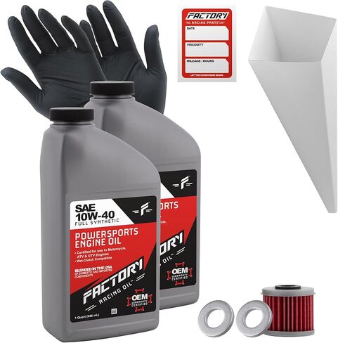 Oil Change Kit compatible with Honda CRF150R, CRF250R/X, CRF450R/X – Includes 2 Quarts of 10W-40 Full Synthetic Oil, 1 Filter, 2 Crush Washers, 1 Funnel, 1 Oil Change Sticker in Saudi Arabia