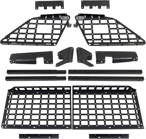 for Jeep Grand Cherokee (WK2) 2011-2021 Modular Storage Panel Shelf Modification Molle Panel Rear Trunk Debris Rack Storage Carrier Trunk Organizer Kit Black Aluminum Alloy in Saudi Arabia