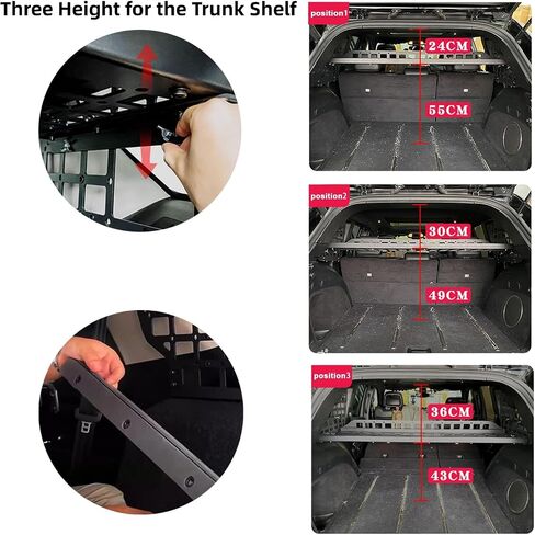 for Jeep Grand Cherokee (WK2) 2011-2021 Modular Storage Panel Shelf Modification Molle Panel Rear Trunk Debris Rack Storage Carrier Trunk Organizer Kit Black Aluminum Alloy in Saudi Arabia