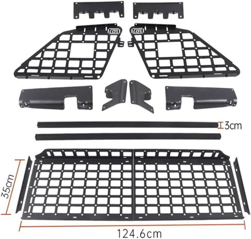 for Jeep Grand Cherokee (WK2) 2011-2021 Modular Storage Panel Shelf Modification Molle Panel Rear Trunk Debris Rack Storage Carrier Trunk Organizer Kit Black Aluminum Alloy in Saudi Arabia