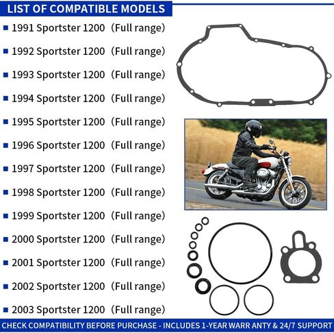 Clutch Friction Plates & Primary Cover Gasket Kit Compatible with Sportster 883 1200 OEM# 34995-89B 37911-90 37913-90 in Saudi Arabia