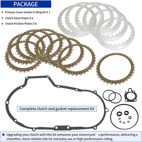 Clutch Friction Plates & Primary Cover Gasket Kit Compatible with Sportster 883 1200 OEM# 34995-89B 37911-90 37913-90 in Saudi Arabia
