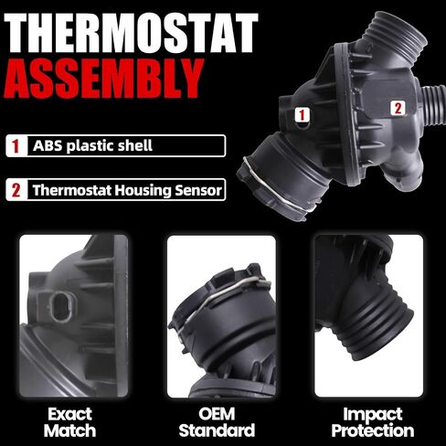MITZONE Engine Coolant Thermostat Housing Assembly Compatible with 2012-2019 BMW 2014-2015 BMW 335i GT xDrive 435i Gran Coupe xDrive ActiveHybrid 3 M2 M235i xDrive X5 X6 L6 3.0L 11537598865 902-5825 in Saudi Arabia