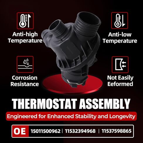 MITZONE Engine Coolant Thermostat Housing Assembly Compatible with 2012-2019 BMW 2014-2015 BMW 335i GT xDrive 435i Gran Coupe xDrive ActiveHybrid 3 M2 M235i xDrive X5 X6 L6 3.0L 11537598865 902-5825 in Saudi Arabia