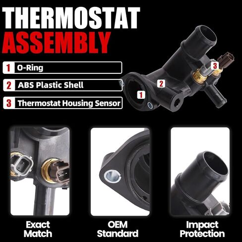 MITZONE Engine Coolant Thermostat Housing Assembly Compatible with 1998 1999 2000 2001 Ford F100 Ranger Mazda B2500 2.5L with sensors F87Z8592AM in Saudi Arabia