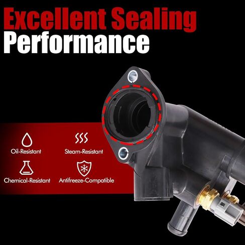 MITZONE Engine Coolant Thermostat Housing Assembly Compatible with 1998 1999 2000 2001 Ford F100 Ranger Mazda B2500 2.5L with sensors F87Z8592AM in Saudi Arabia