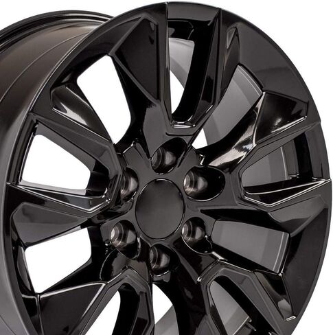 OE WHEELS CV32 20x9 RST Style Wheels - Gloss Black Rims 20 Inch Set of 4, 6x139.7 Wheels - Optional TPMS & 275/55R20 Tires and Rims Packages - Fits Silverado 1500 & GM Full Size SUVs (Set of 4) in Saudi Arabia