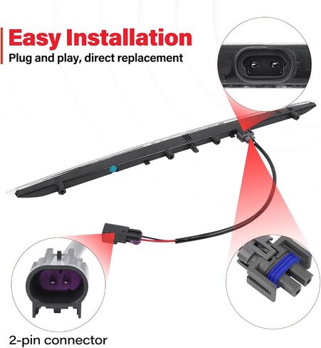 923-133 High Mount Stop Brake Light Assembly Compatible with Edge 2015-2024 LED Rear Center High Mounted Stop Light 3rd Brake Light Assembly Replace# FT4Z13A613A Third Brake Light in Saudi Arabia
