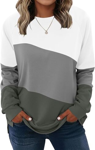 KISSMODA Women's Oversized Sweatshirts Crew Neck Long Sleeve Shirts Casual Loose Pullover Tops 2025 Fall Clothes in Saudi Arabia