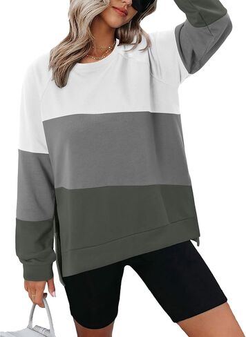 KISSMODA Women's Oversized Sweatshirts Crew Neck Long Sleeve Shirts Casual Loose Pullover Tops 2025 Fall Clothes in Saudi Arabia