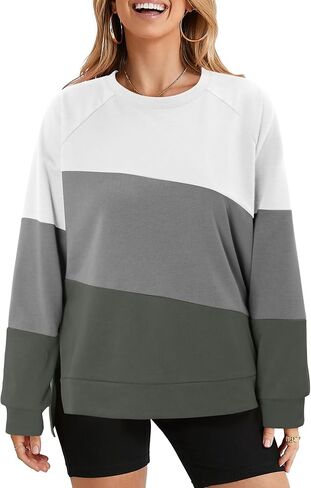 KISSMODA Women's Oversized Sweatshirts Crew Neck Long Sleeve Shirts Casual Loose Pullover Tops 2025 Fall Clothes in Saudi Arabia