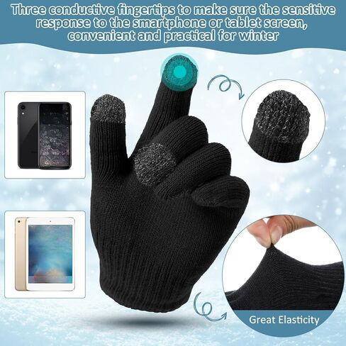 SATINIOR 56 Pcs Bulk Winter Hats and Gloves Set for Homeless Beanies Touchscreen Gloves Knit Cuffed Skull Caps for Men Women in Saudi Arabia