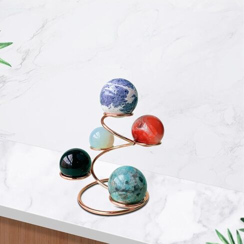 Crystal Ball Metal Holder Stable Multiuse Housewarming Gifts Crystal Ball Stand Spheres Metal Holder for Hotel Living Room, Rose Gold in Kuwait